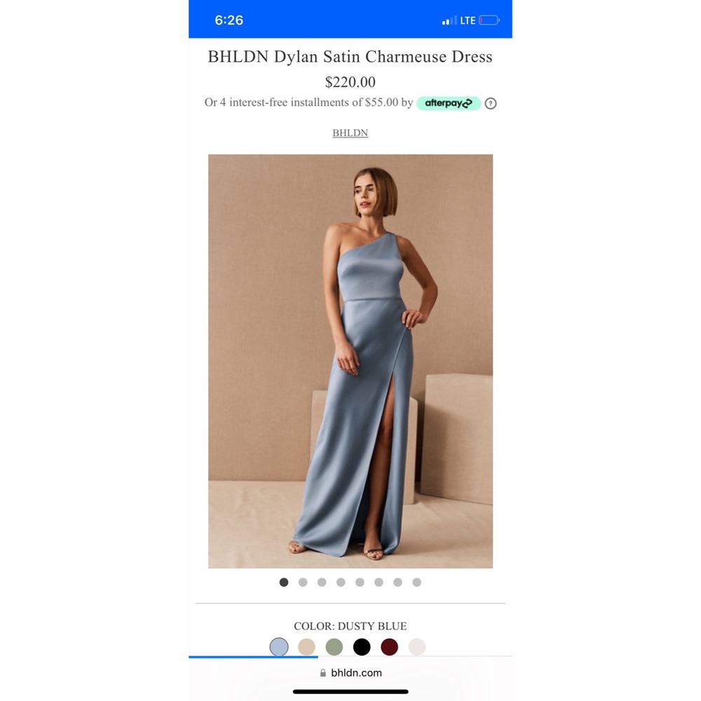 BHLDN Dylan Satin Charmeuse Dress